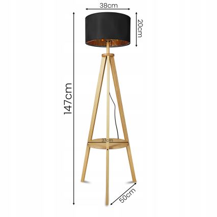 Підлогова лампа 1xE27/40W/230V чорна