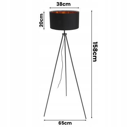 Підлогова лампа 1xE27/40W/230V чорна