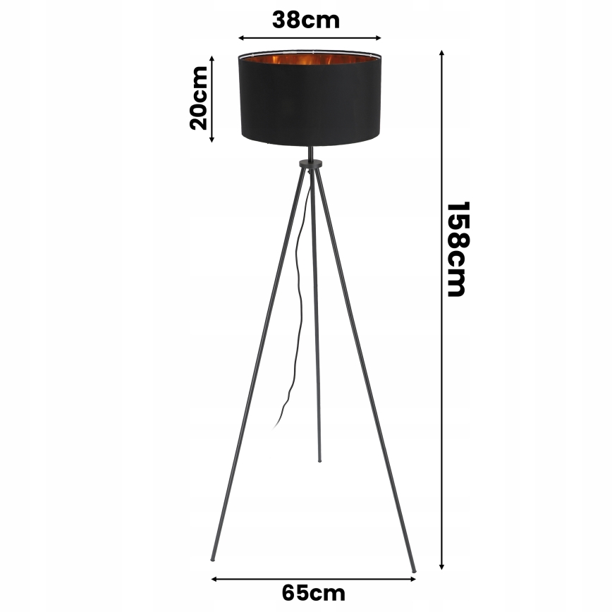 Підлогова лампа 1xE27/40W/230V чорна