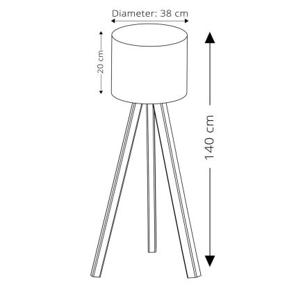 Підлогова лампа AYD 1xE27/40W/230V червона/коричнева