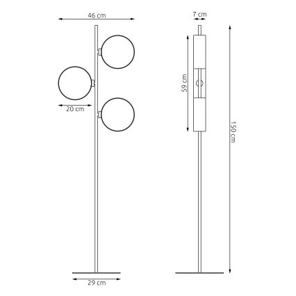 Підлогова лампа DRUMZ 3xE14/10W/230V сіра