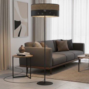Підлогова лампа KARBON 1xE27/15W/230V чорна/коричнева
