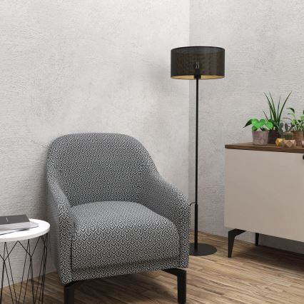 Підлогова лампа LOFT SHADE 1xE27/60W/230V чорний/золотий