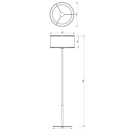 Підлогова лампа LOFT SHADE 1xE27/60W/230V чорний/золотий