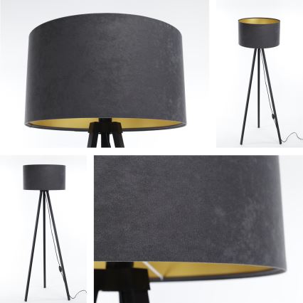 Підлогова лампа STANDART 1xE27/60W/230V сірий/венге