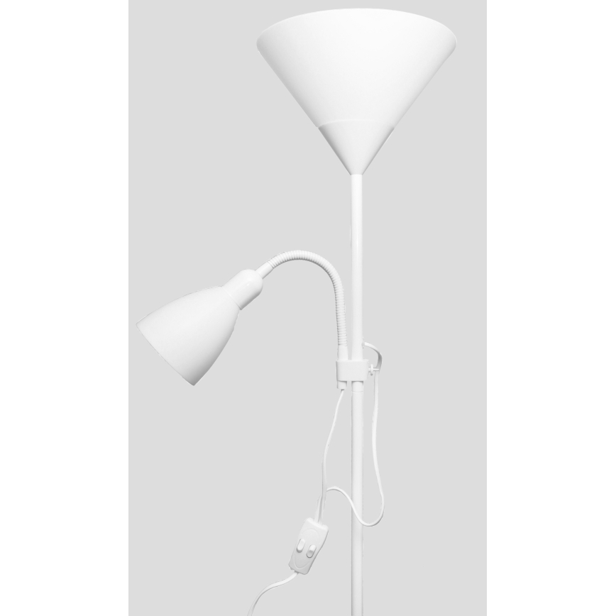 Підлогова лампа WENDY 1xE27/100W/230V + 1xE14/40W біла