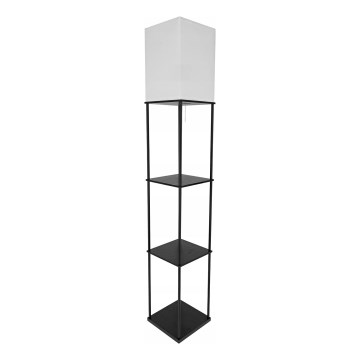 Підлогова лампа з полицями 1xE27/40W/230V 160 cm чорна/біла