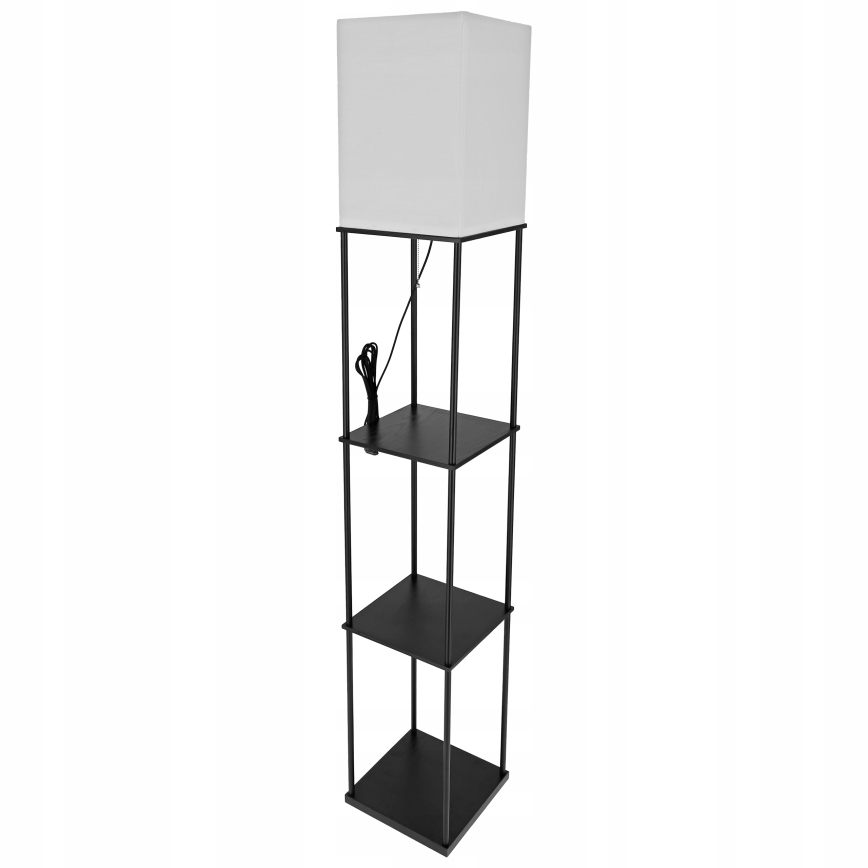 Підлогова лампа з полицями 1xE27/40W/230V 160 cm чорна/біла