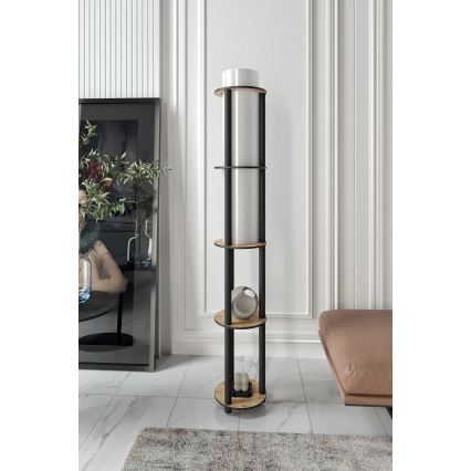 Підлогова лампа з полицями NOTO 1xE27/40W/230V бежева/чорна