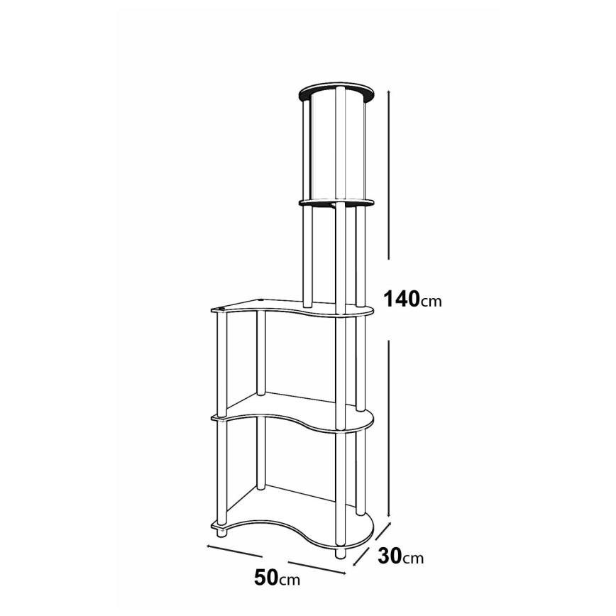 Підлогова лампа з полицями NOTO 1xE27/40W/230V чорна