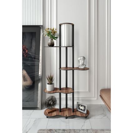 Підлогова лампа з полицями NOTO 1xE27/40W/230V коричнева/чорна