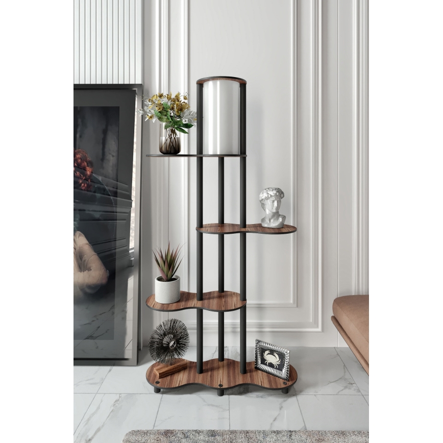 Підлогова лампа з полицями NOTO 1xE27/40W/230V коричнева/чорна