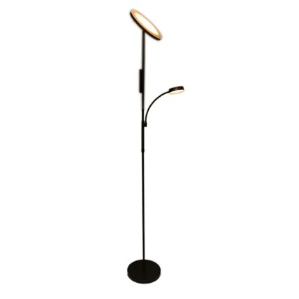 LED регульована підлогова лампа NORA LED/25W/230V 2200/3000/4000K + LED/5W 3000K чорна + пульт дистанційного керування