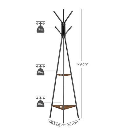 Підлогова вішалка ЛІНЕА чорна/коричнева