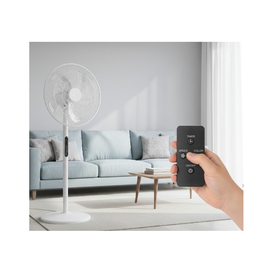 Підлоговий вентилятор VIENTO-R 40 Вт/230 В білий + пульт дистанційного керування
