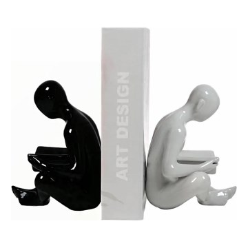 Підпора для книг 17,5х13х14 см чорна/біла