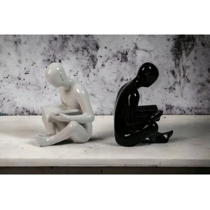 Підпора для книг 17,5х13х14 см чорна/біла