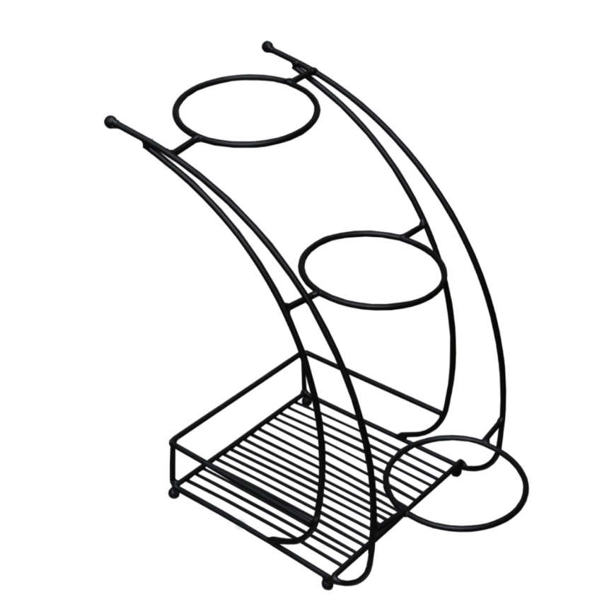 Підставка для квітів 37x19 см чорний/метал
