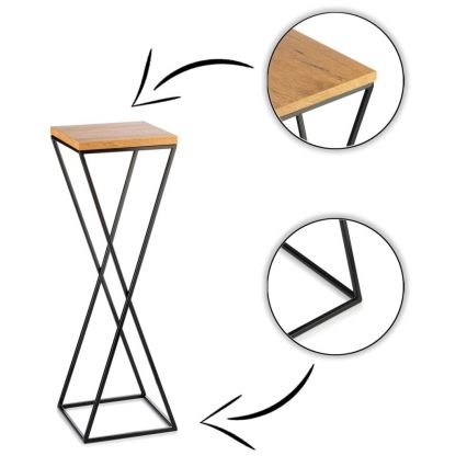 Підставка для квітів 70x24 см чорна/коричнева