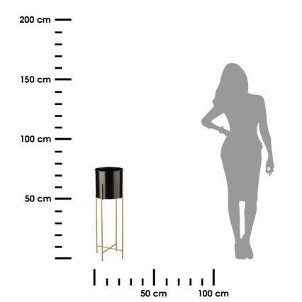 Підставка для квітів 75x17 см чорна/золота