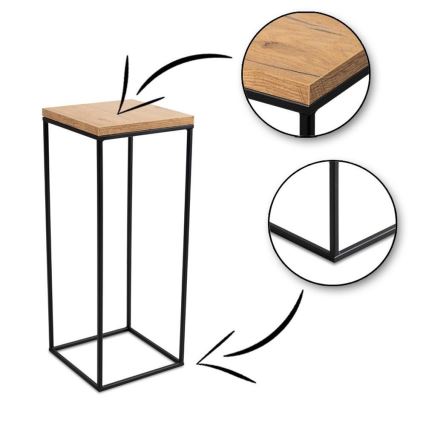 Підставка для квітів BASICLOFT 60x24 чорний/коричневий