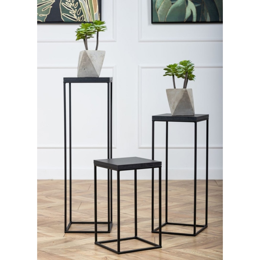 Підставка для квітів BASICLOFT 80x24 чорна