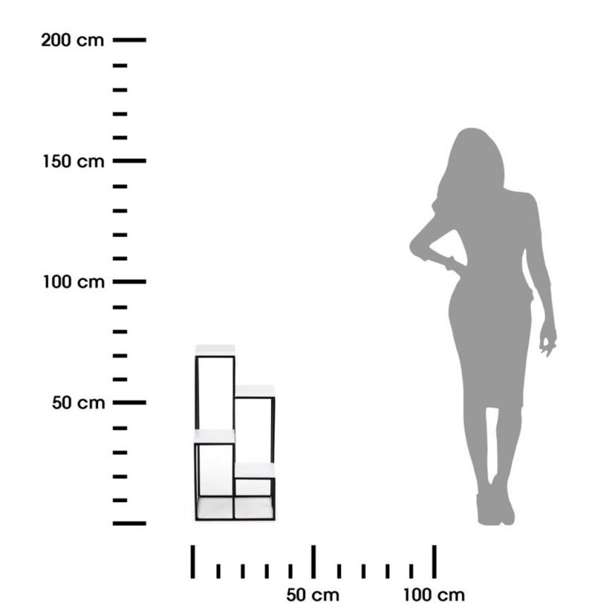 Підставка для квітів KASKADA 70x34 чорна/біла