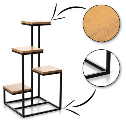 Підставка для квітів KASKADA 79x40 чорна/коричнева