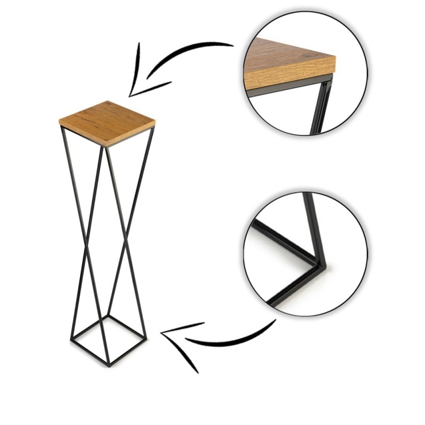 Підставка для квітів LOFT 100x24 см чорна/коричнева