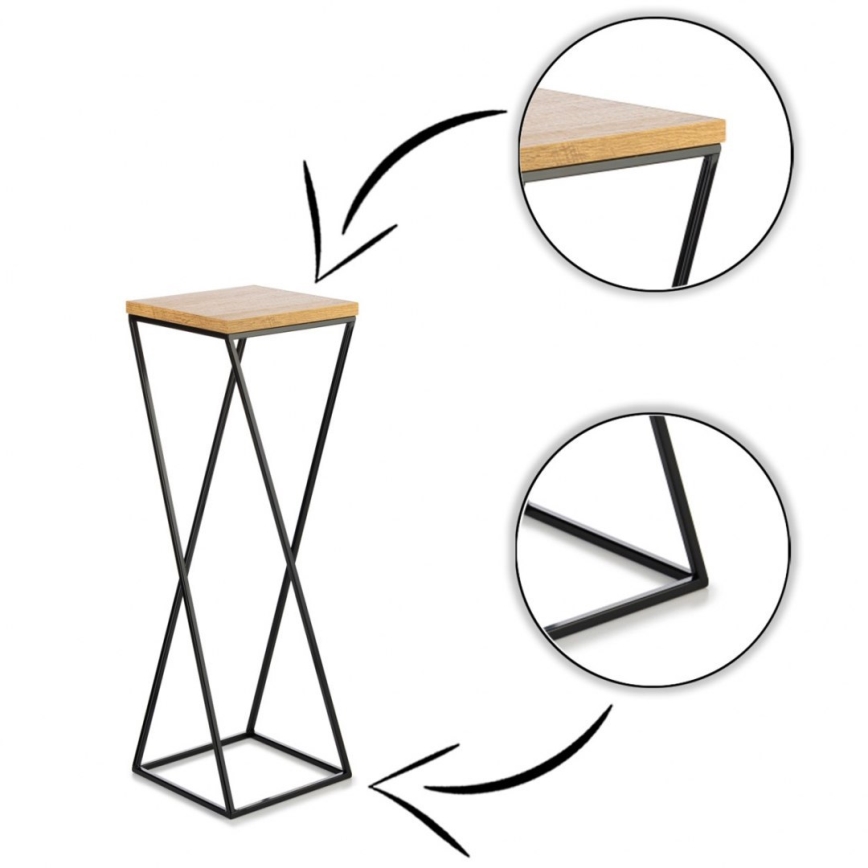 Підставка для квітів LOFT 70x24 см чорна/коричнева