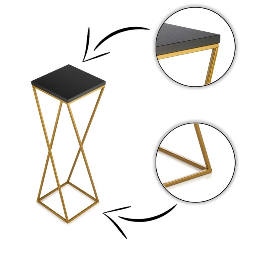 Підставка для квітів LOFT 70x24 см золото/чорний