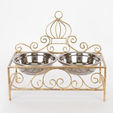 Підставка з двома мисками з нержавіючої сталі