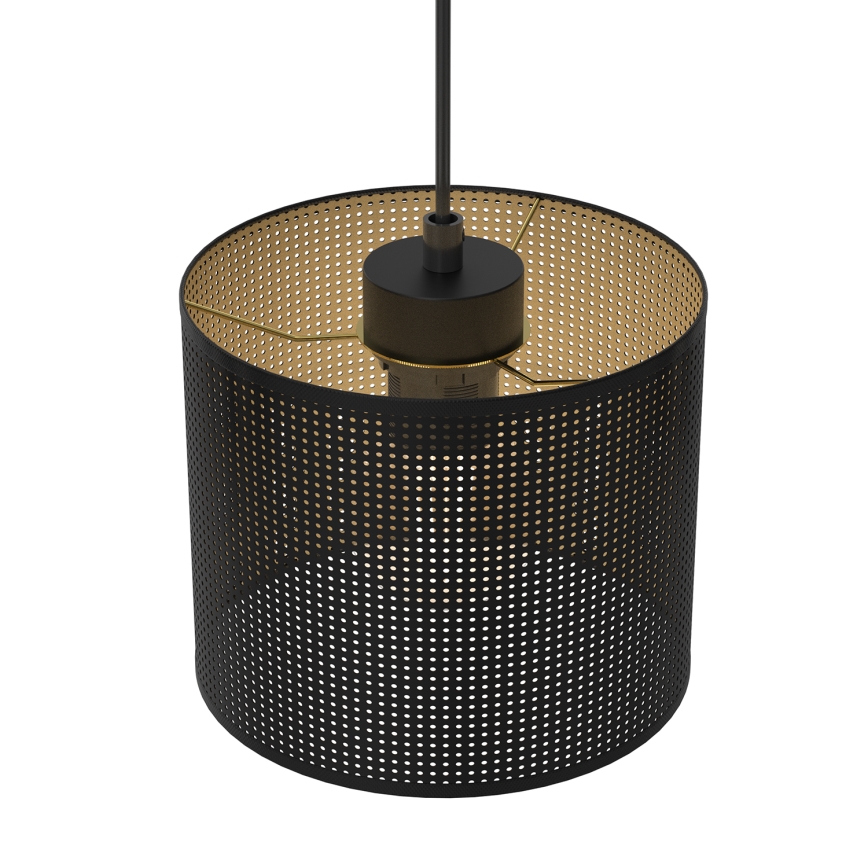 Люстра на тросі LOFT SHADE 3xE27/60W/230V чорний/золотий