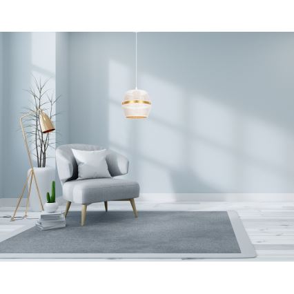 Люстра на тросі PARIS 1xE27/60W/230V білий/золотий