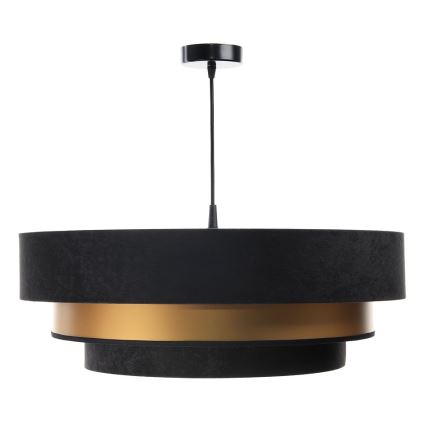Люстра на тросі TRINITI 1xE27/60W/230V чорний/золотий