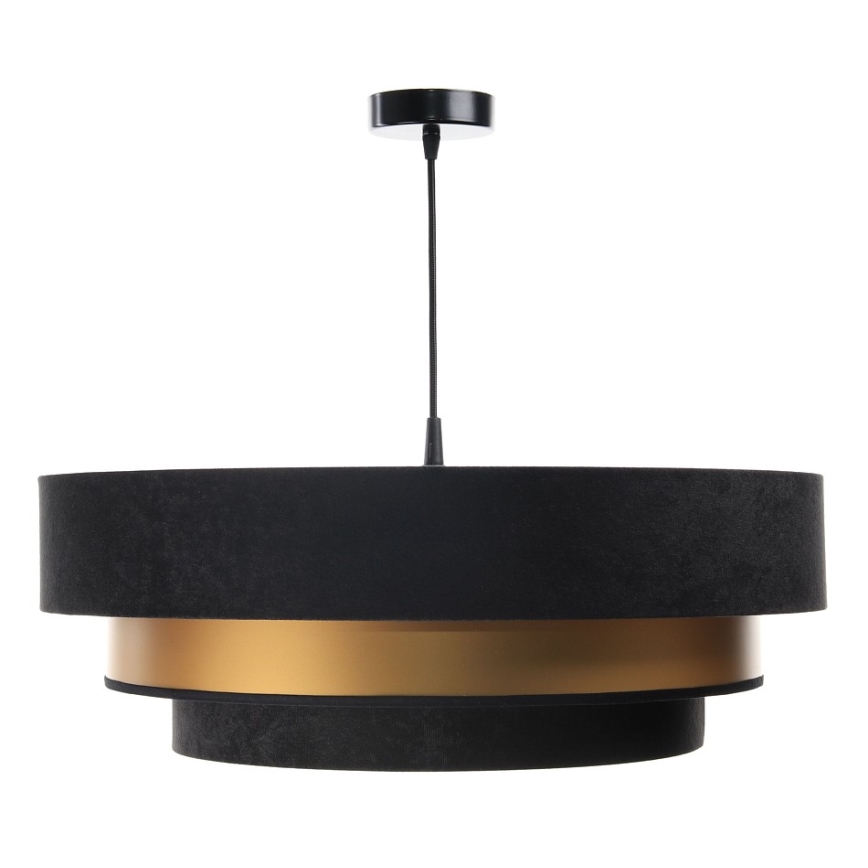 Люстра на тросі TRINITI 1xE27/60W/230V чорний/золотий