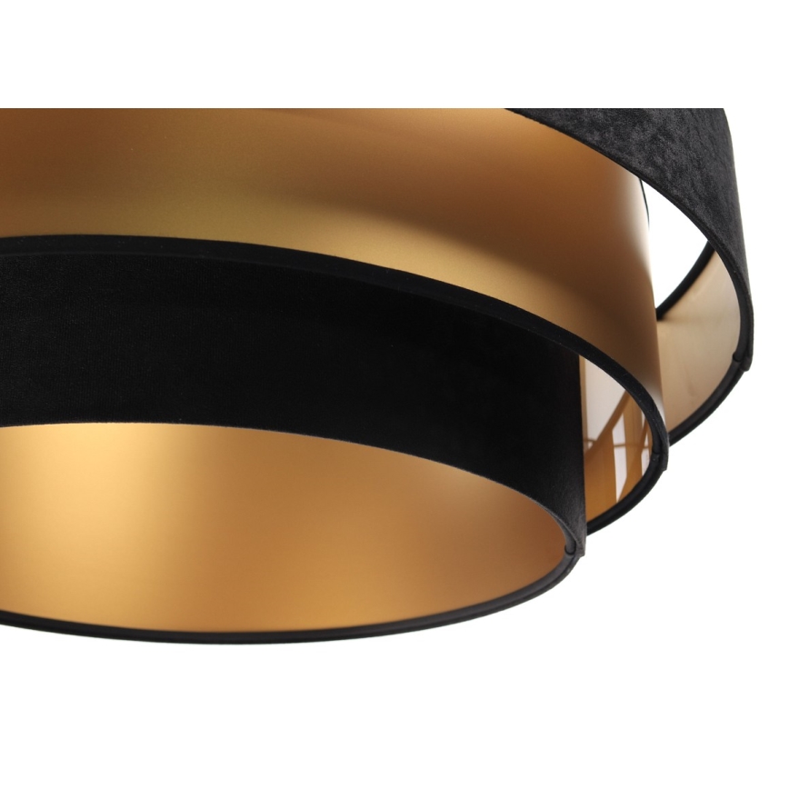 Люстра на тросі TRINITI 1xE27/60W/230V чорний/золотий