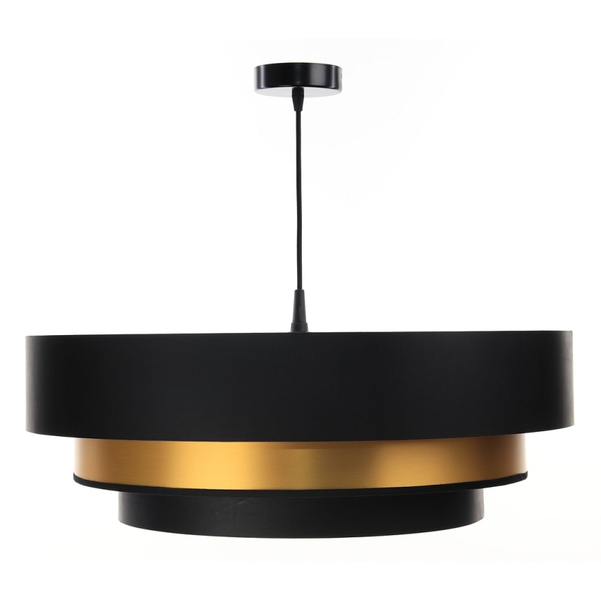 Люстра на тросі TRINITI 1xE27/60W/230V чорний/золотий