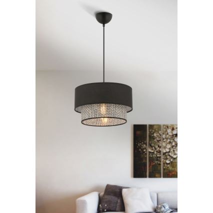 Підвісна лампа ECHO 1xE27/60W/230V чорна/серая