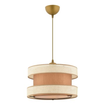 Підвісна лампа на шнурі HALO 1xE27/60W/230V коричнева/кремова