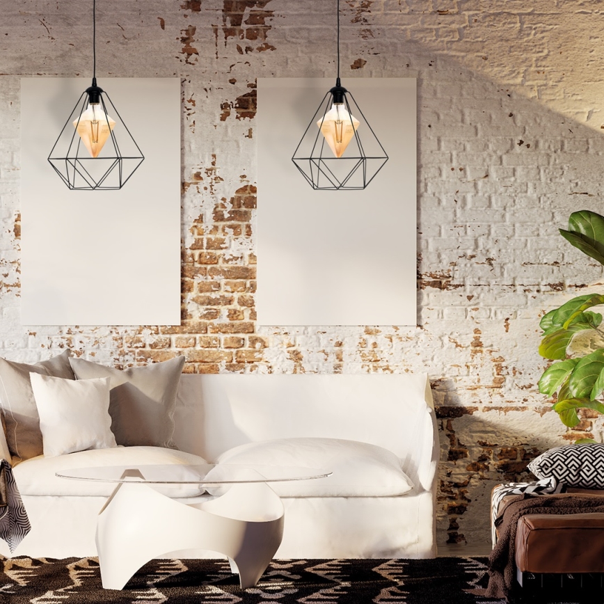 Підвісна LED люстра ALAMBRE 1xE27/4W/230V чорний