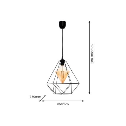 Підвісна LED люстра ALAMBRE 1xE27/4W/230V чорний