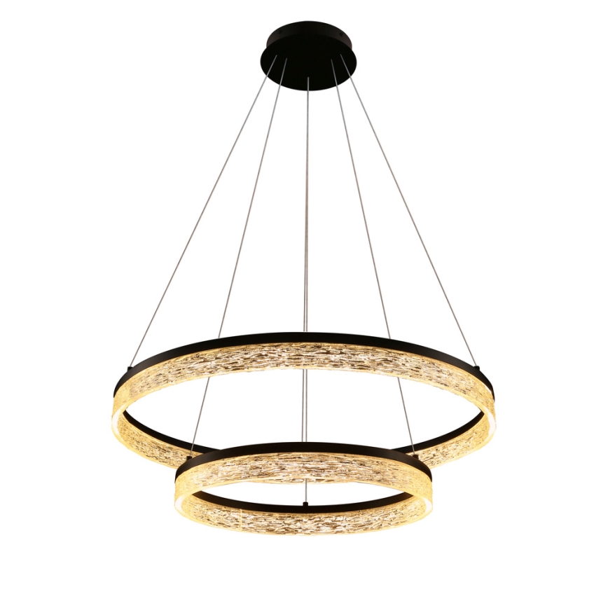 Підвісна LED-люстра FROZI, 38 Вт, 230 В, діаметр 60 см, чорна