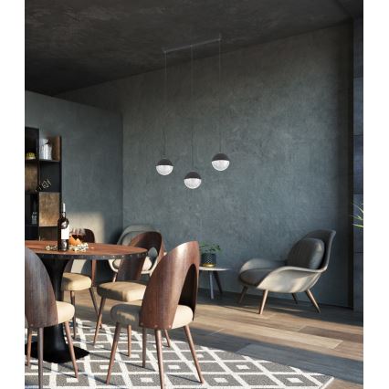 Підвісна LED люстра FURNI 3xLED/5W/230V чорний