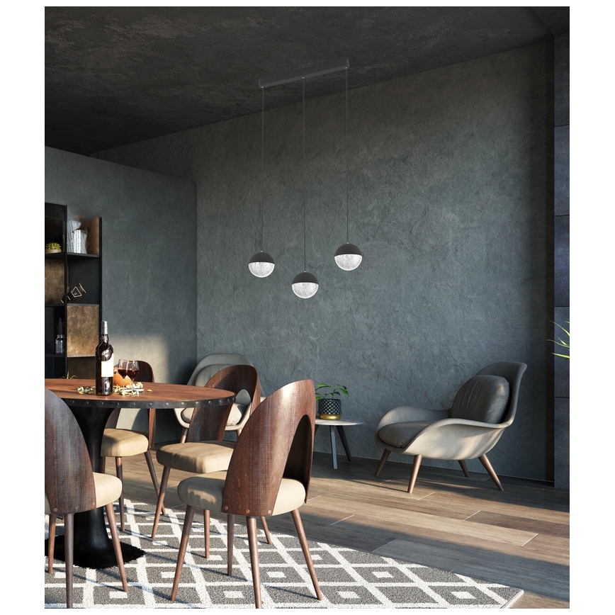 Підвісна LED люстра FURNI 3xLED/5W/230V чорний