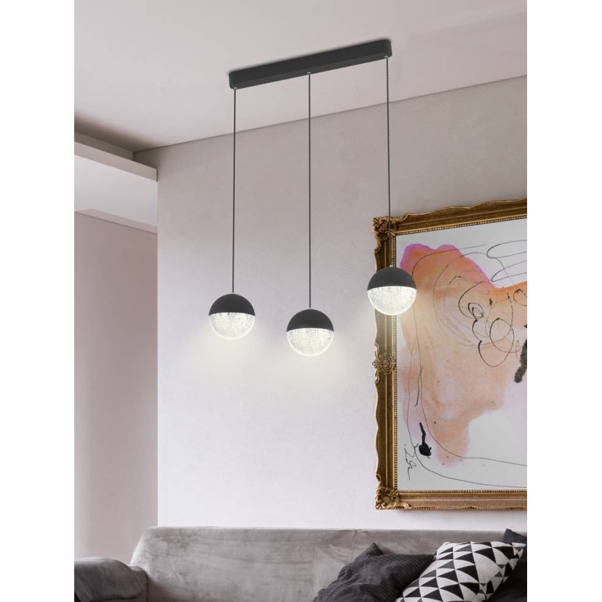 Підвісна LED люстра FURNI 3xLED/5W/230V чорний