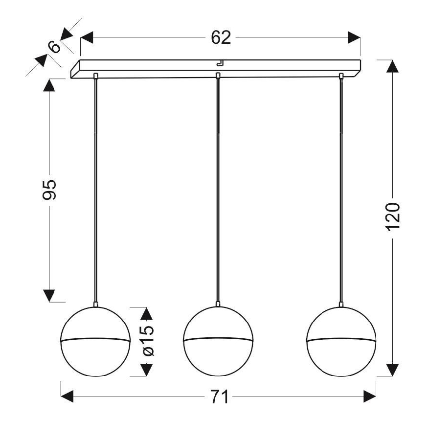 Підвісна LED люстра FURNI 3xLED/5W/230V чорний