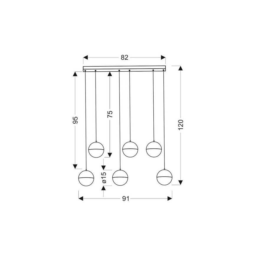 ПІдвісна LED люстра FURNI 6xLED/5W/230V