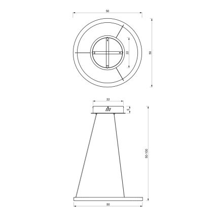 Підвісна LED люстра GALAXIA LED/26W/230V чорний