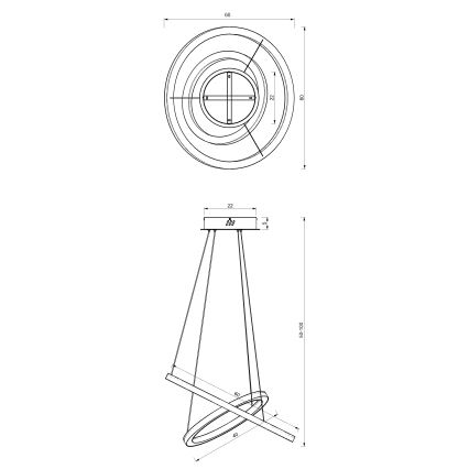 Підвісна LED люстра GALAXIA LED/46W/230V золотий